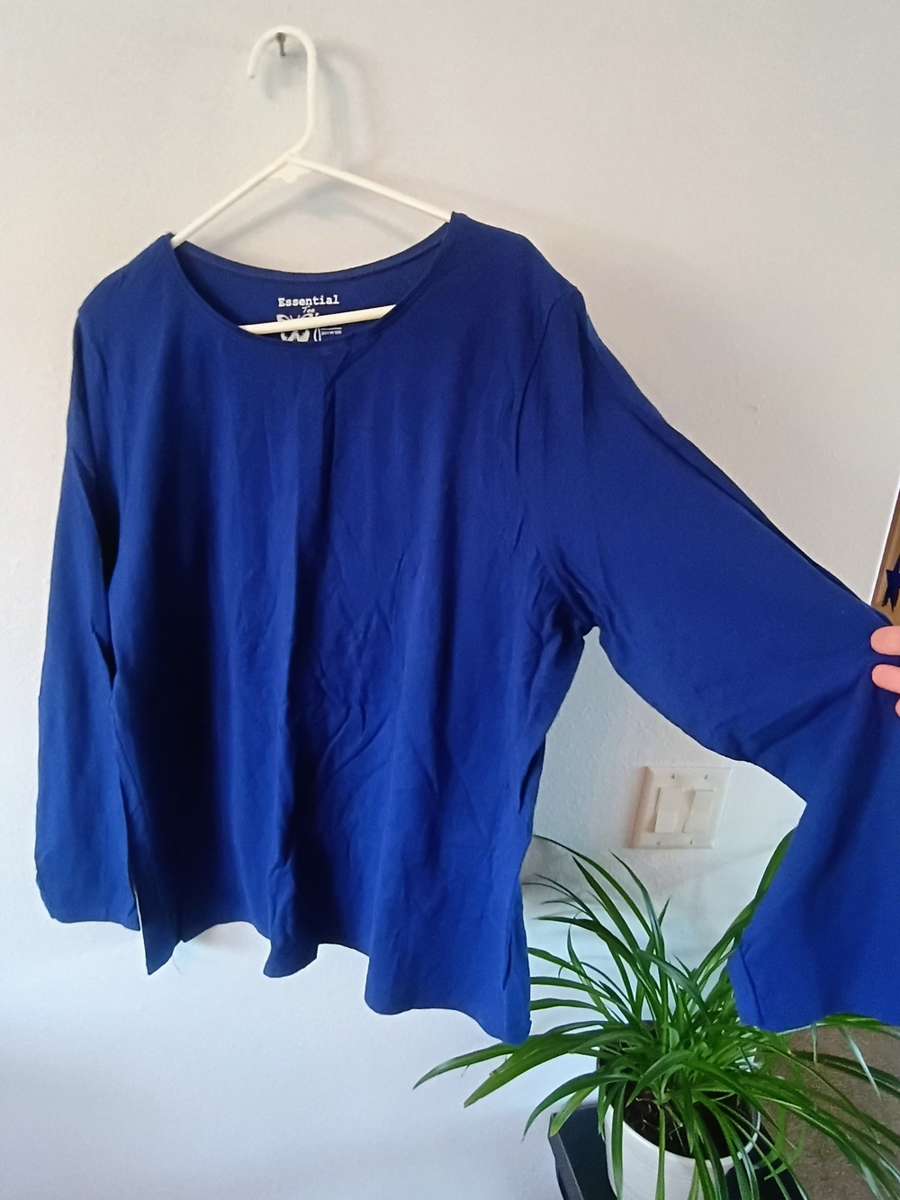 Just My Size JMS 3X 22W 24W Royal Blue 100% Cotton Long Sleeve Essential Tee